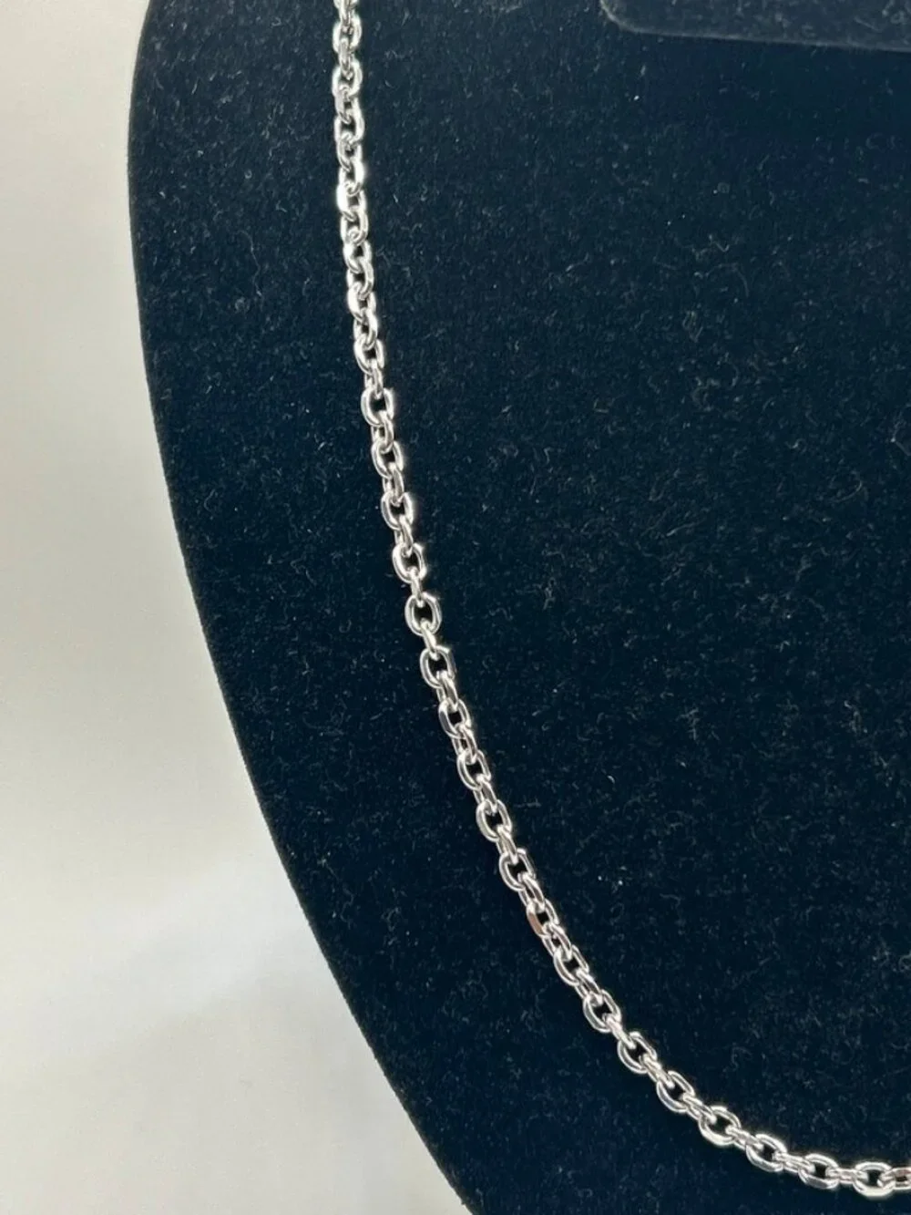 Vintage Real Silver Link Chain 22 Inch Plated Stainless Steel Waterproof New